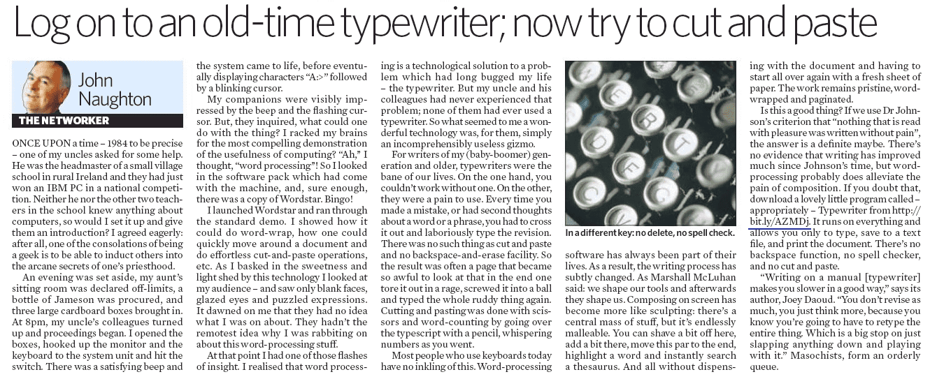 Typewriter Article