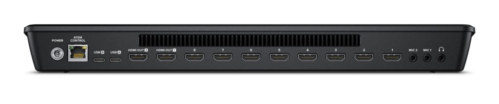 Rear of the ATEM Mini Extreme with all the new ports