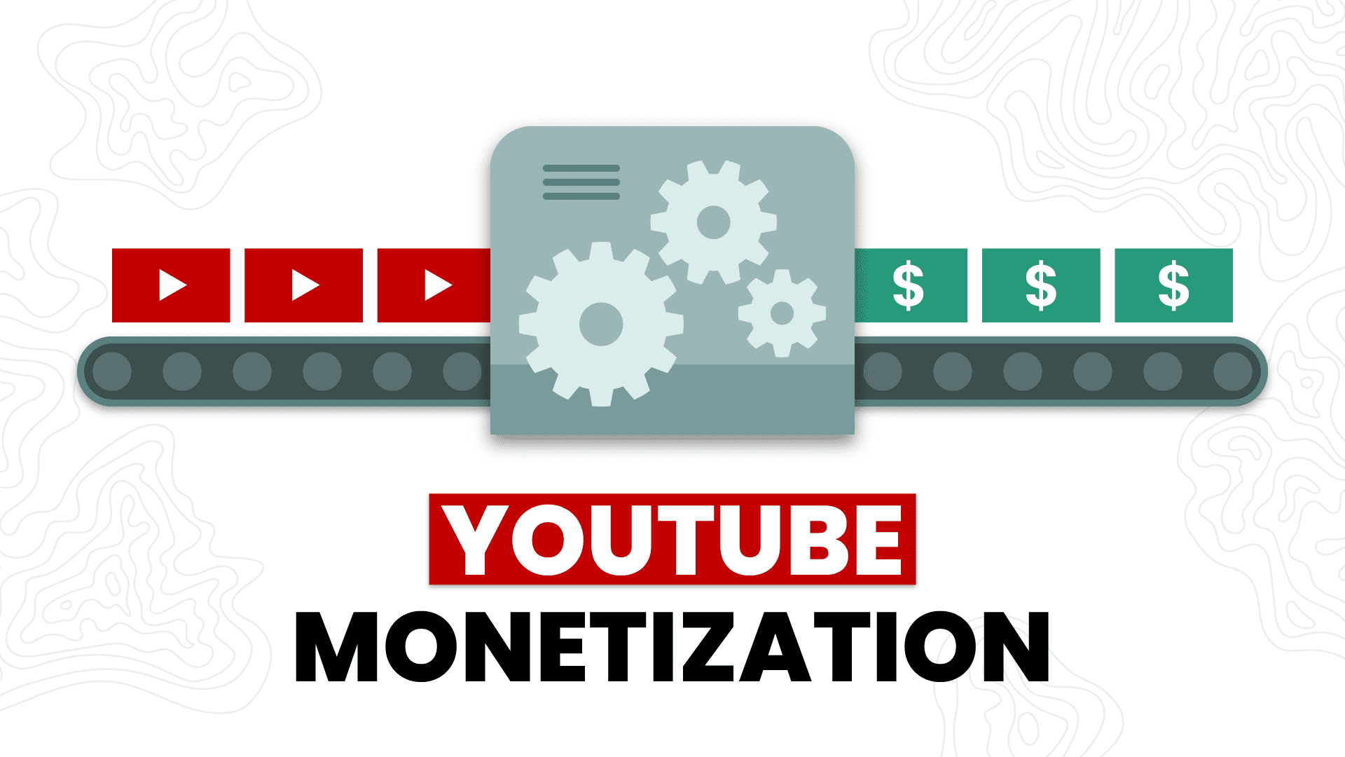YouTube monetization machine - videos entering and leaving as money